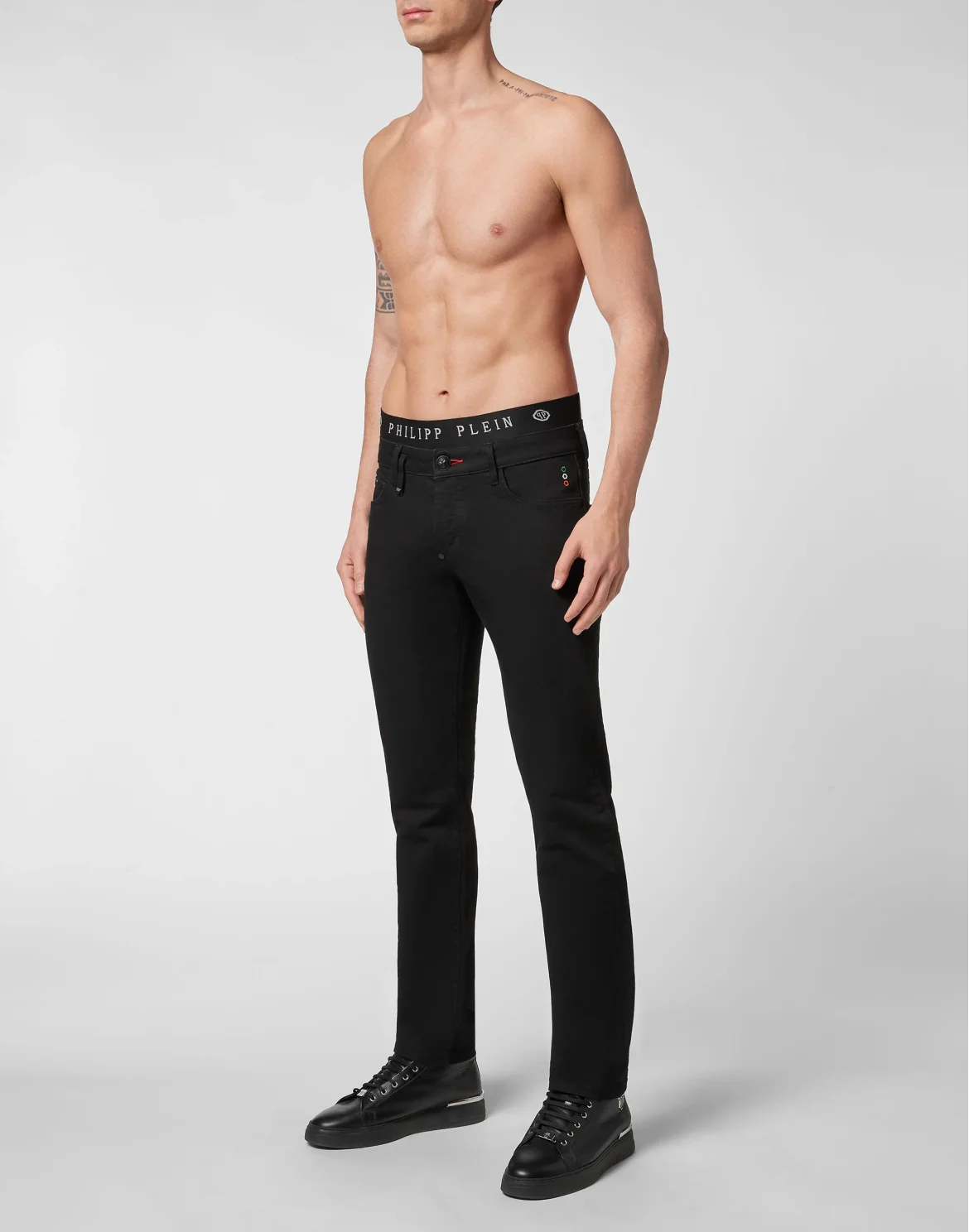 Denim Trousers Straight Cut, цвет: Черный