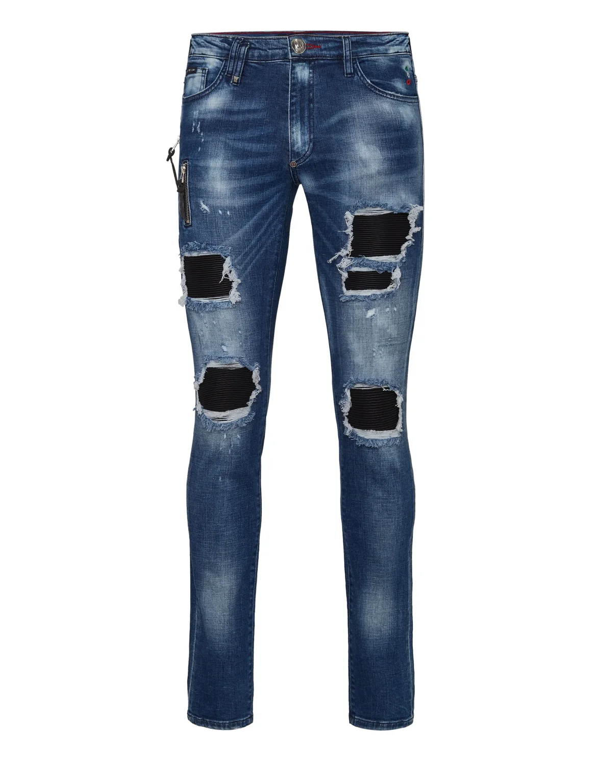 Denim Trousers Biker Destroyed, цвет: Синий