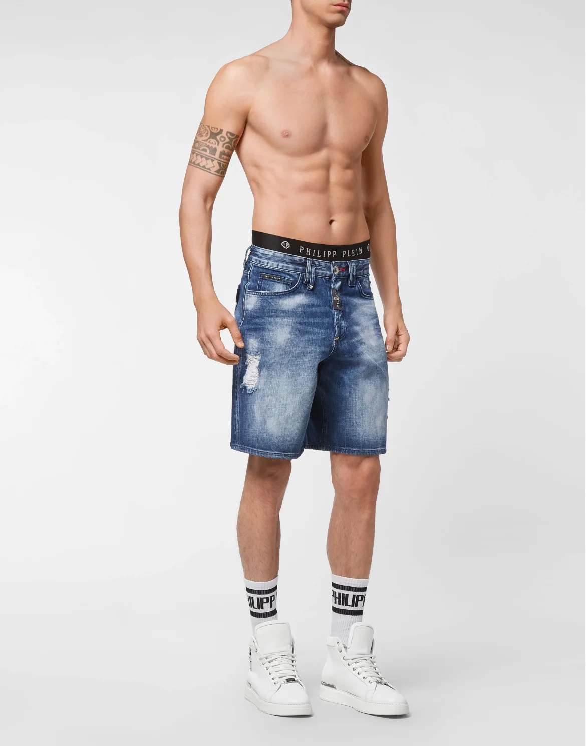 Denim Capri Shorts, цвет: Синий