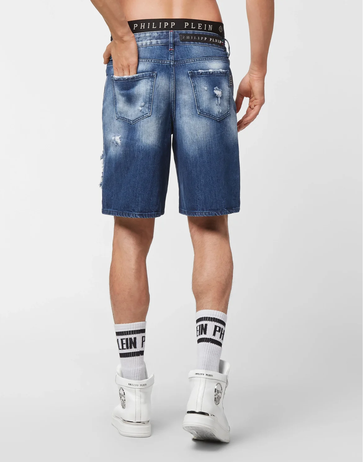 Denim Capri Shorts, цвет: Синий