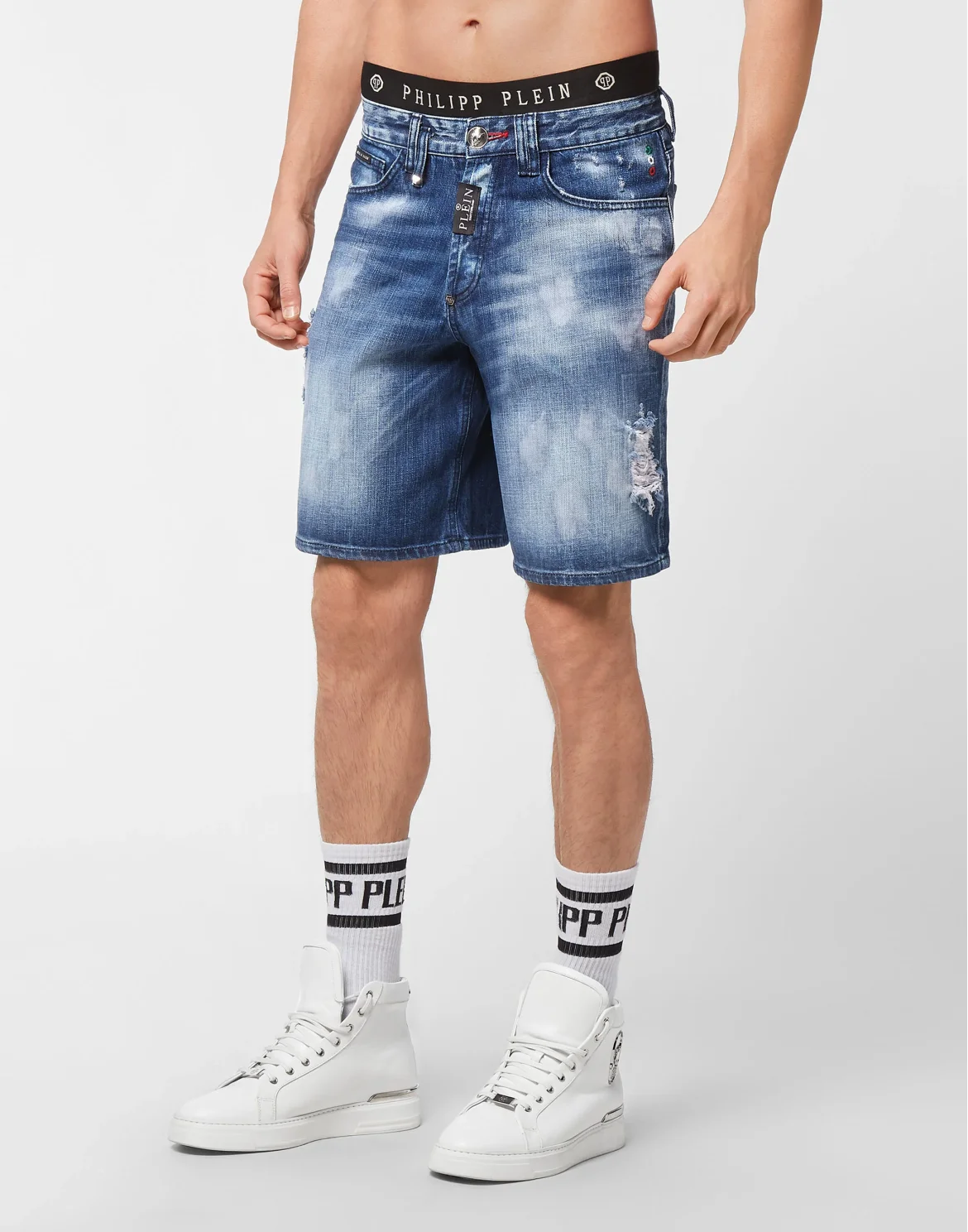 Denim Capri Shorts, цвет: Синий