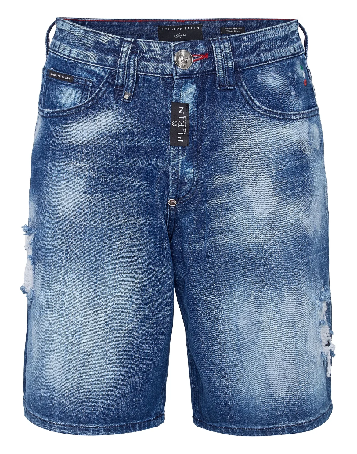 Denim Capri Shorts, цвет: Синий