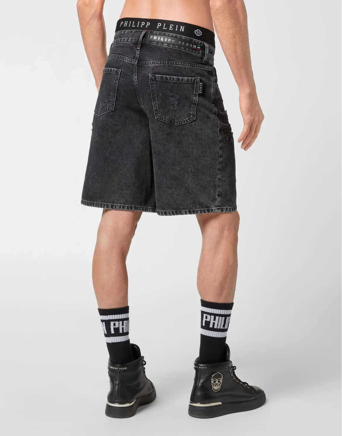 Denim Capri Shorts, цвет: Серый