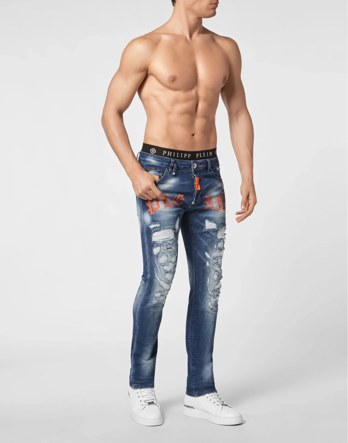 Denim Trousers Super Straight Cut Philipp Plein TM, цвет: Оранжевый