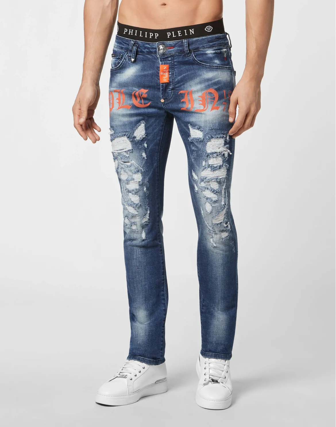 Denim Trousers Super Straight Cut Philipp Plein TM, цвет: Оранжевый