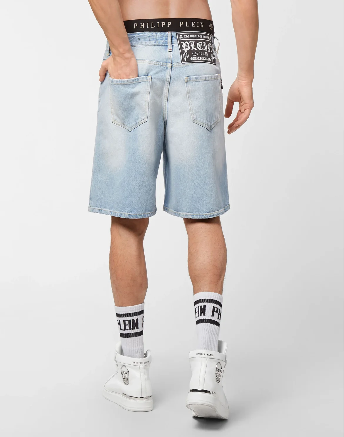 Denim Capri Trousers Philipp Plein TM, цвет: Голубой