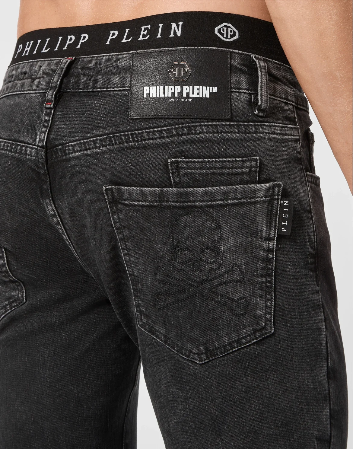 Denim Trousers Super Straight Cut Skull, цвет: Серый