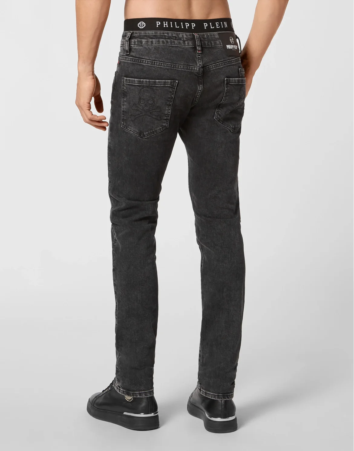 Denim Trousers Super Straight Cut Skull, цвет: Серый