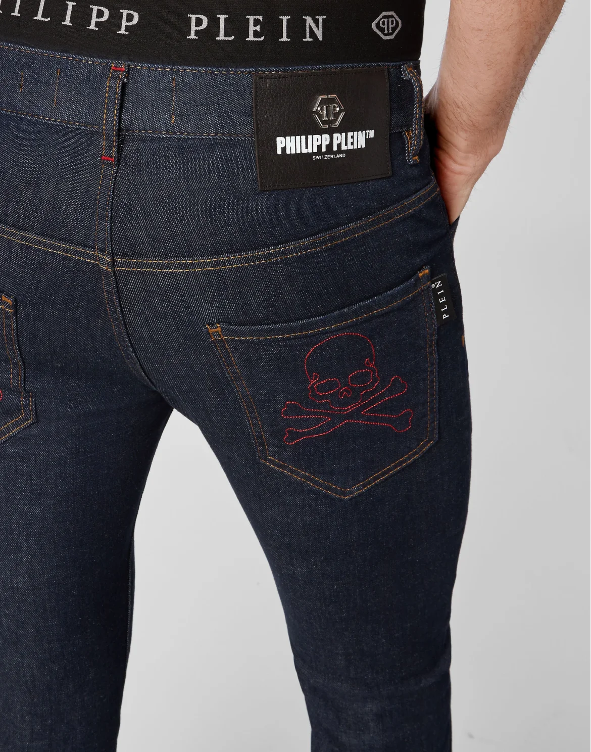 Denim Trousers Skinny Skull, цвет: Синий