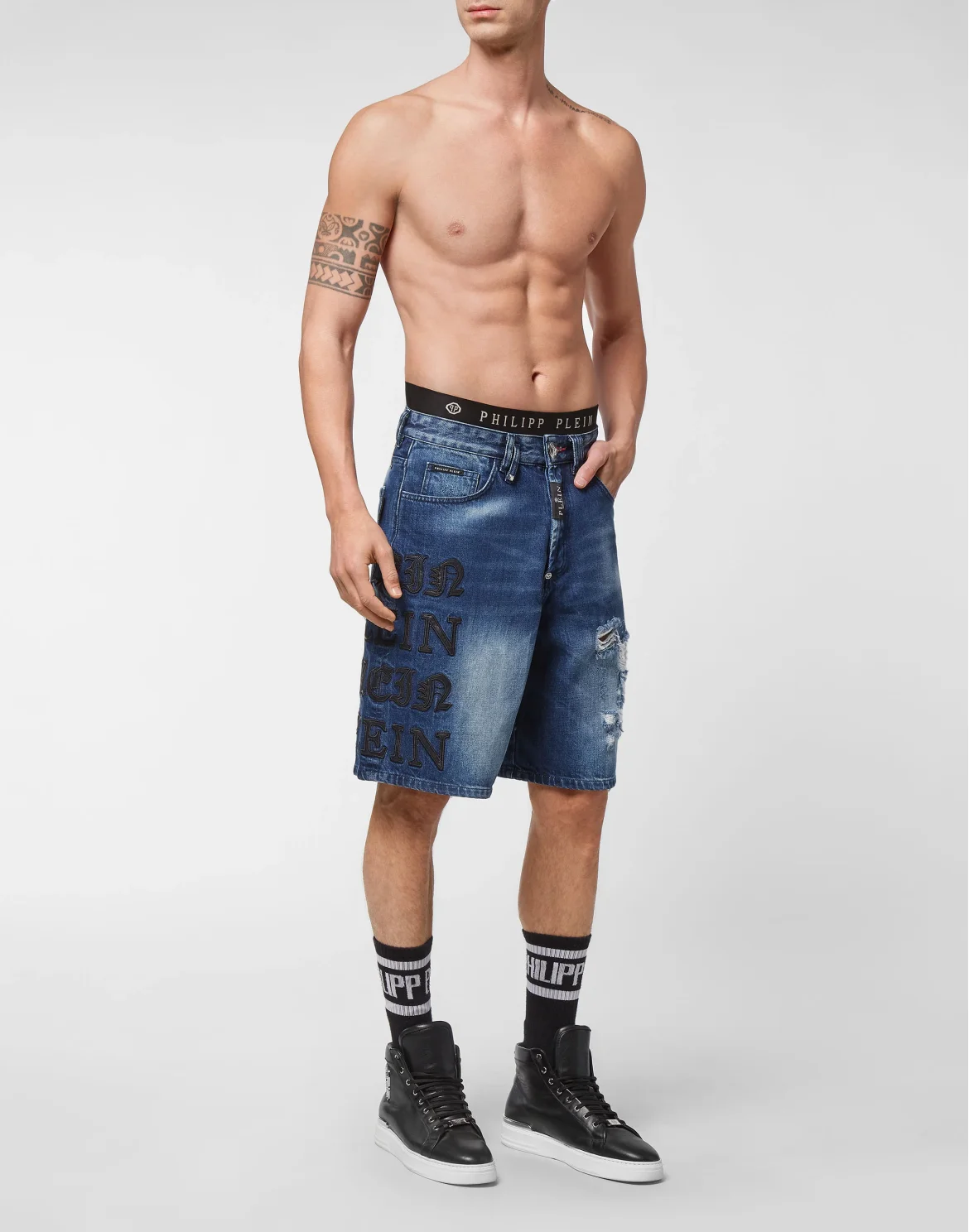 Denim Capri Shorts Gothic Plein, цвет: Синий