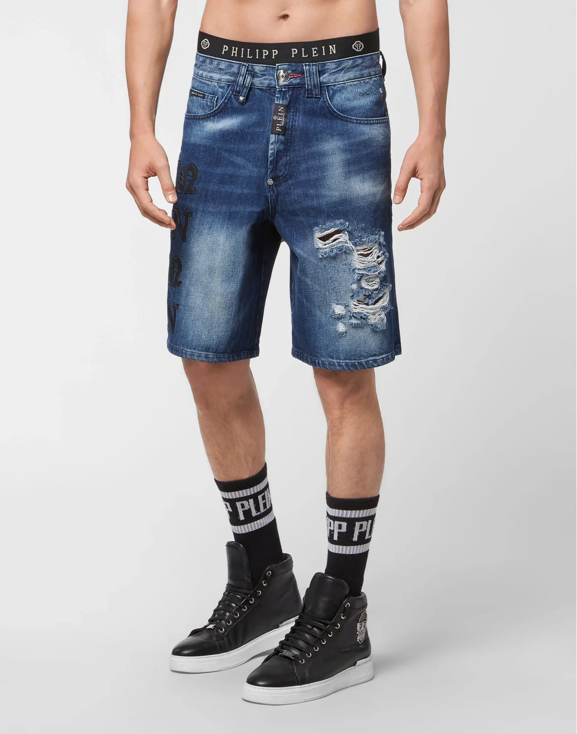 Denim Capri Shorts Gothic Plein, цвет: Синий