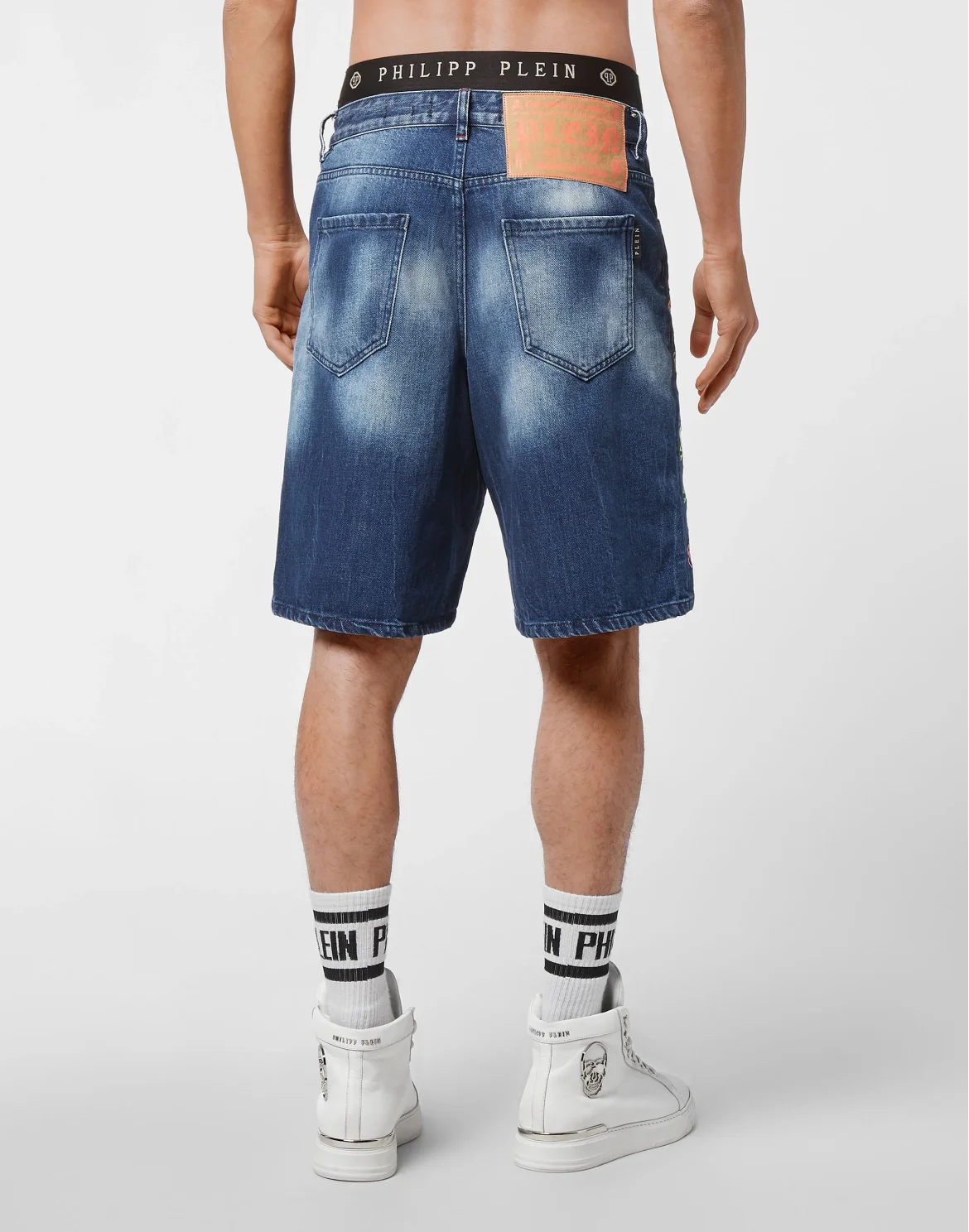 Denim Capri Shorts Skull, цвет: Синий