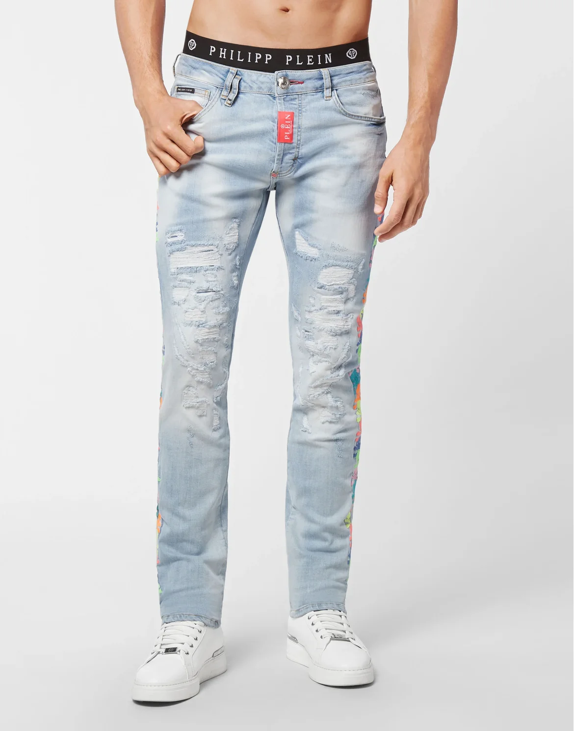 Denim Trousers Super Straight Cut Skull, цвет: Голубой