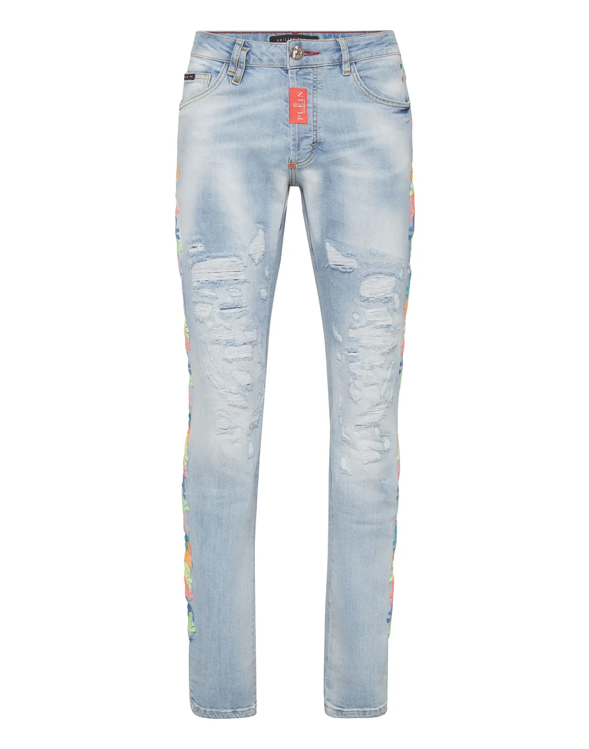 Denim Trousers Super Straight Cut Skull, цвет: Голубой
