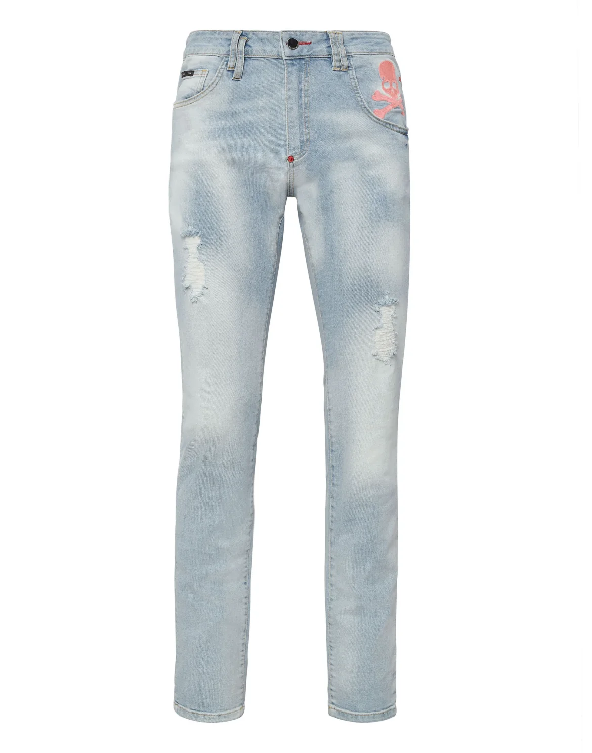 Denim Trousers Super Straight Cut Skull, цвет: Голубой