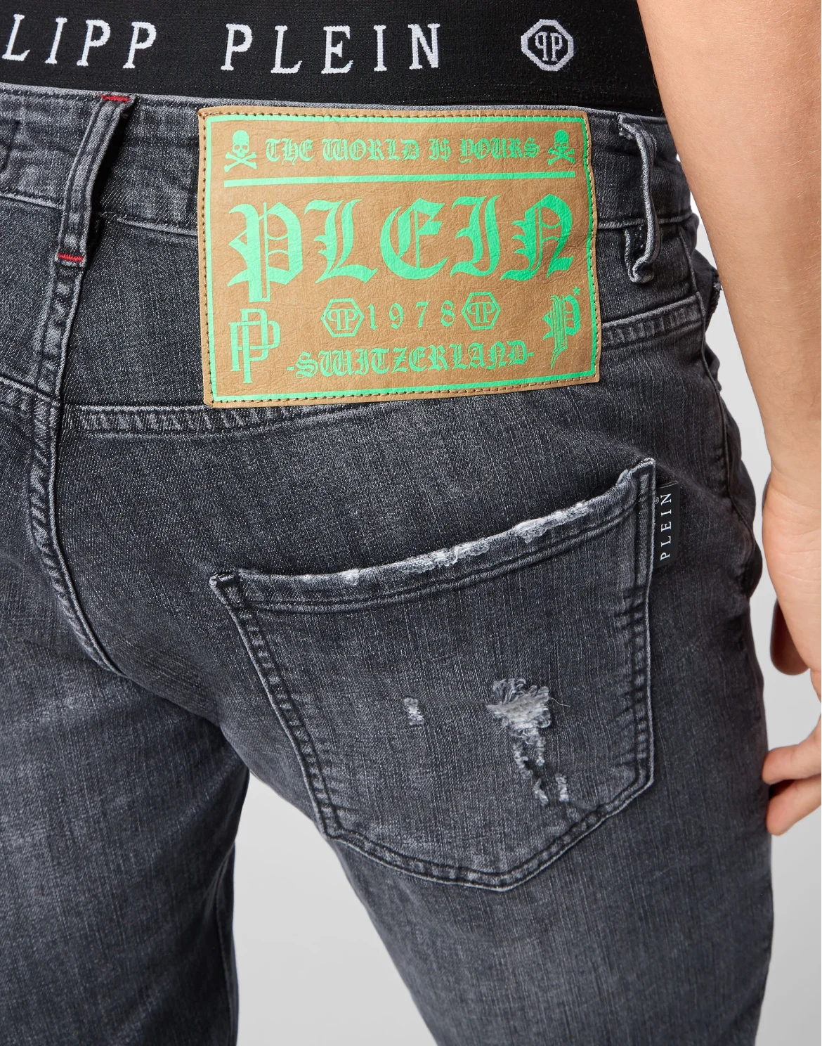 Denim Trousers Super Straight Cut Skull, цвет: Серый