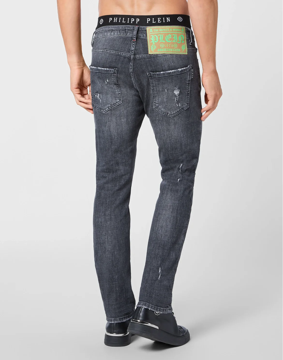 Denim Trousers Super Straight Cut Skull, цвет: Серый