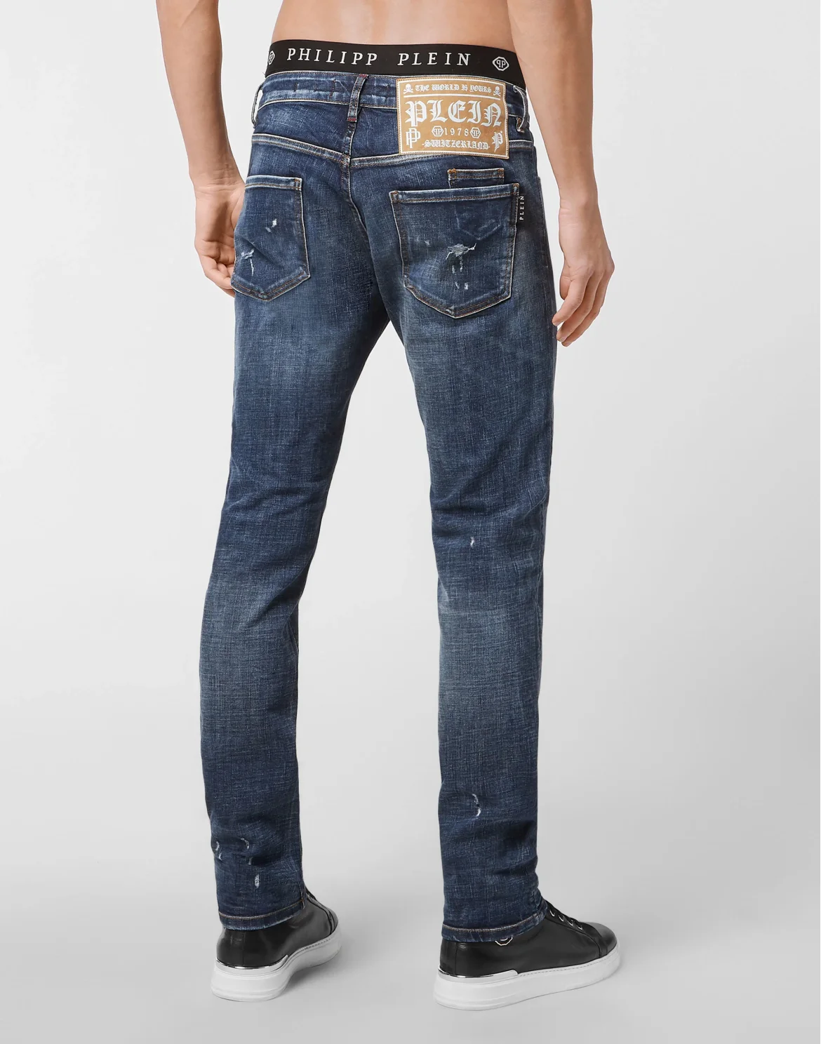 Denim Trousers Super Straight Cut Skull, цвет: Синий