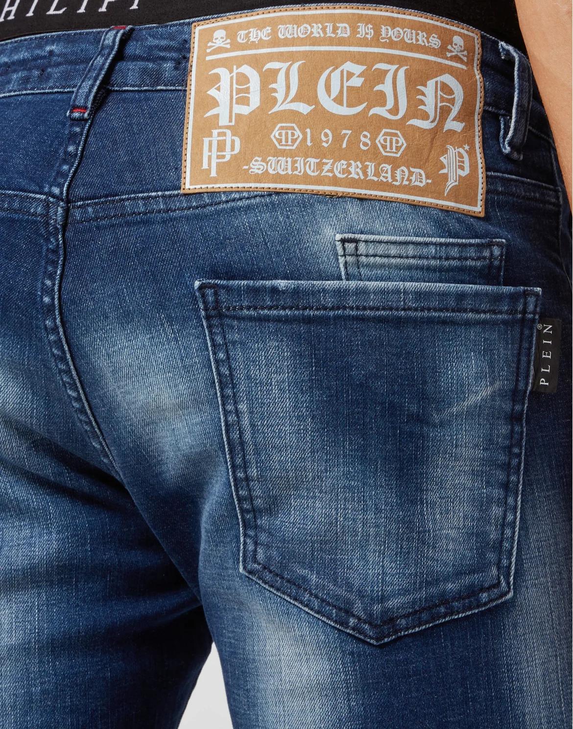 Denim Trousers Super Straight Cut Skull, цвет: Синий