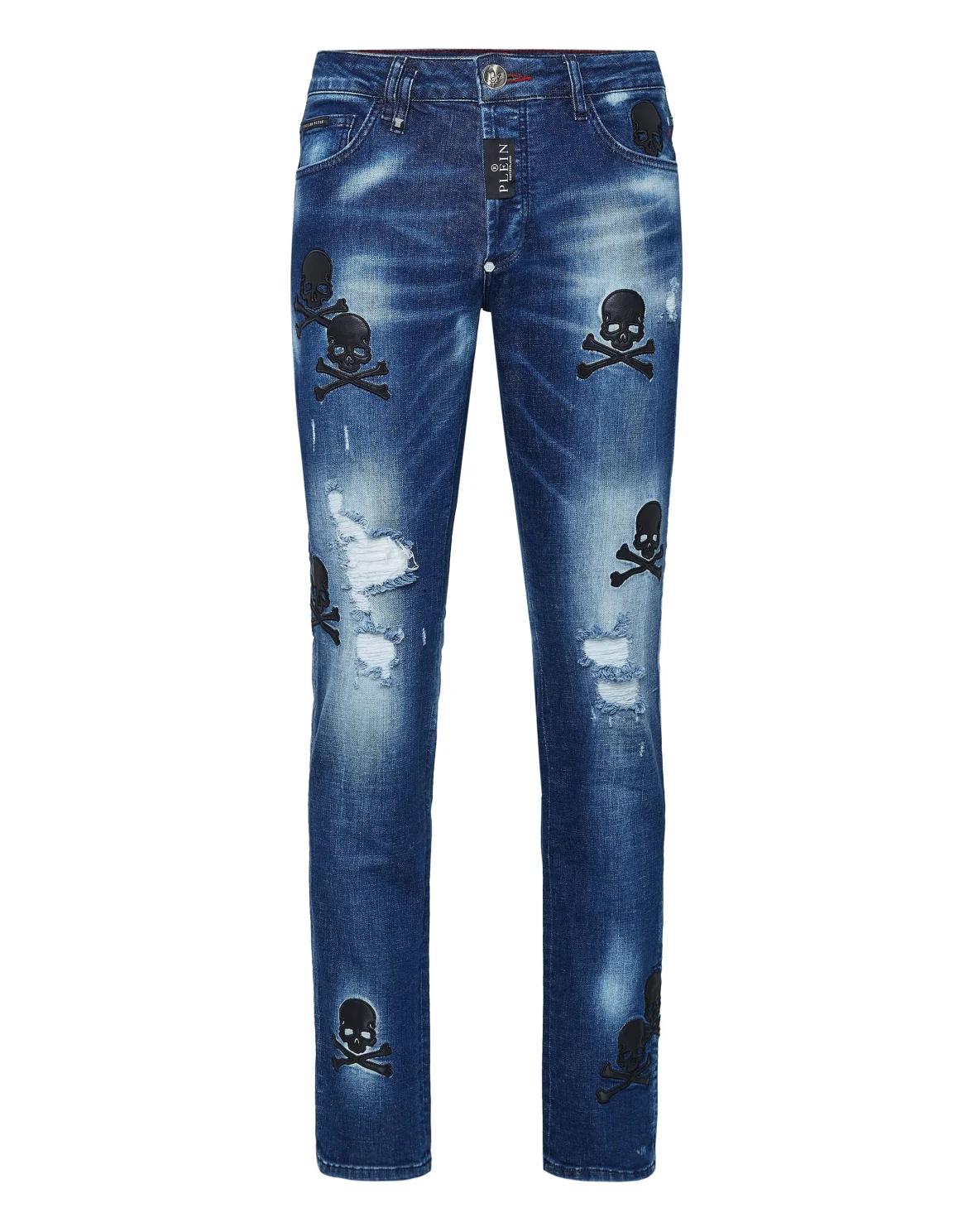 Denim Trousers Super Straight Cut Skull, цвет: Синий