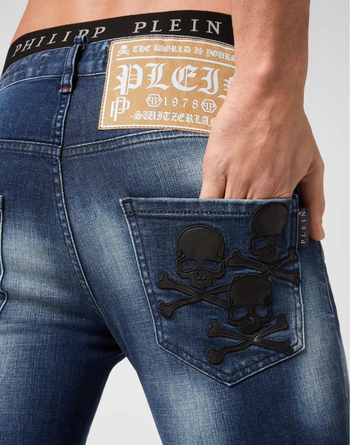 Denim Trousers Skinny Skull, цвет: Синий