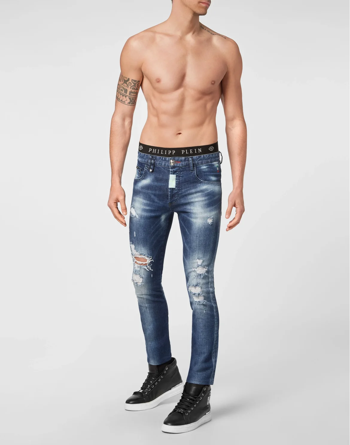 Denim Trousers Skinny Skull, цвет: Синий