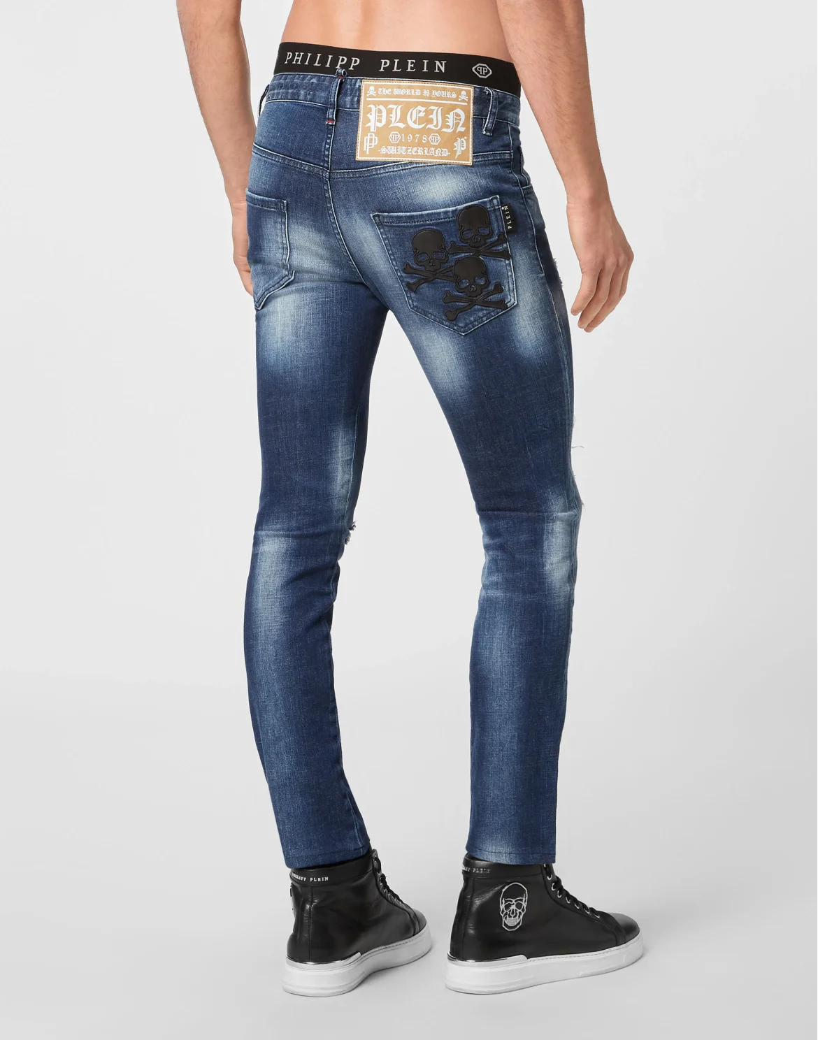 Denim Trousers Skinny Skull, цвет: Синий