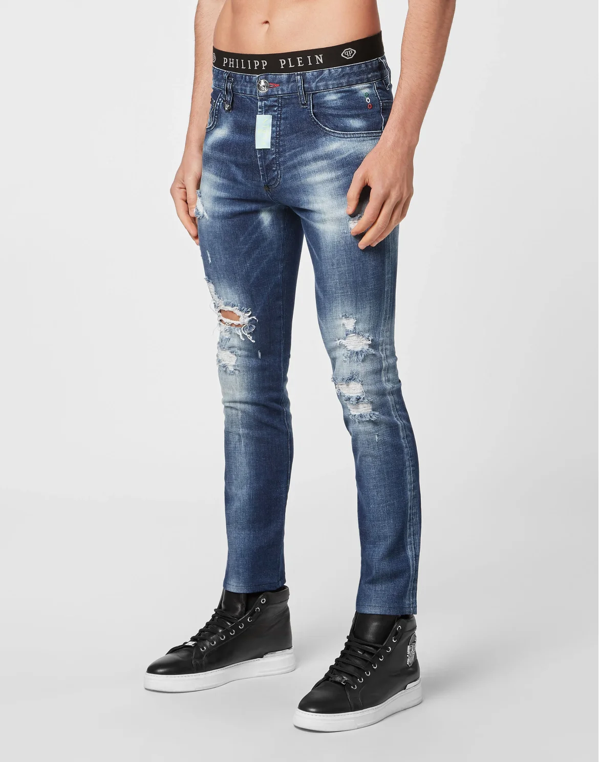 Denim Trousers Skinny Skull, цвет: Синий