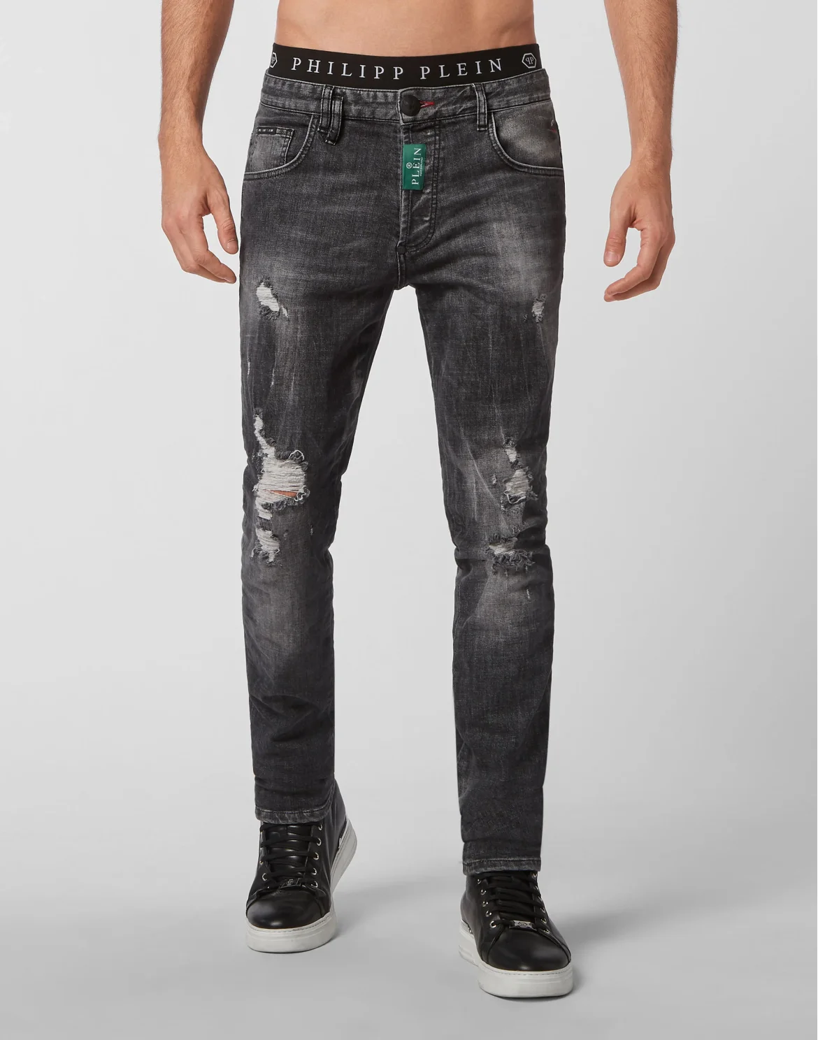 Denim Trousers Skinny Skull, цвет: Черный