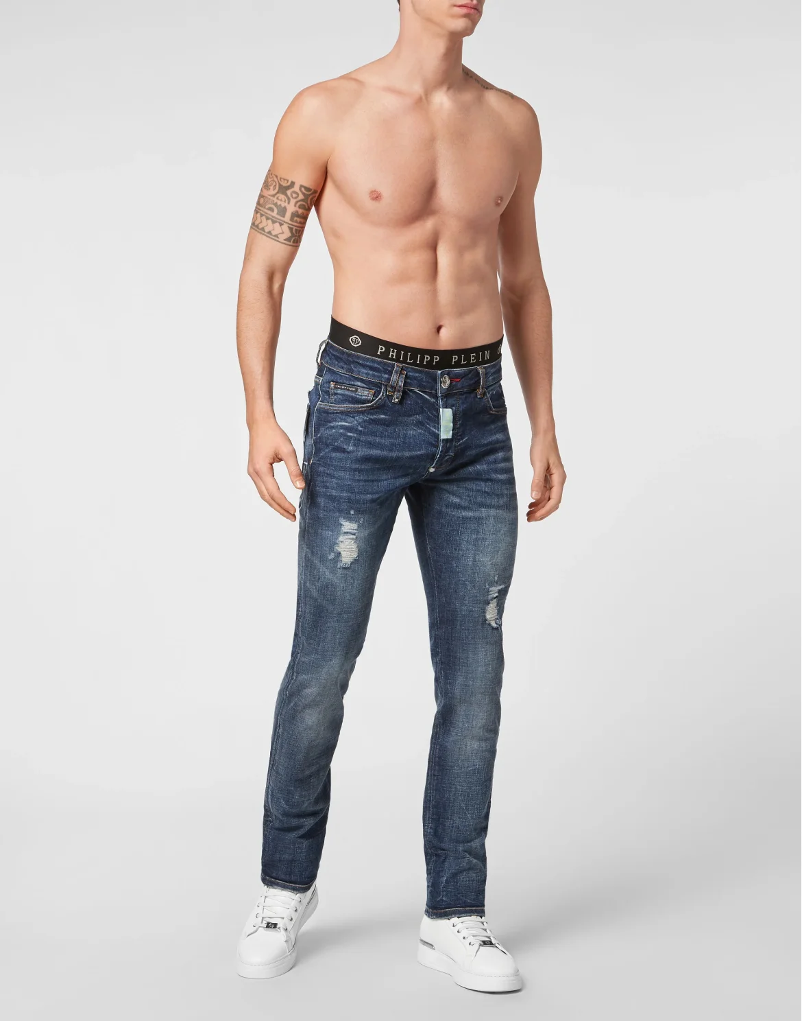 Denim Trousers Super Straight Cut Gothic Plein, цвет: Синий