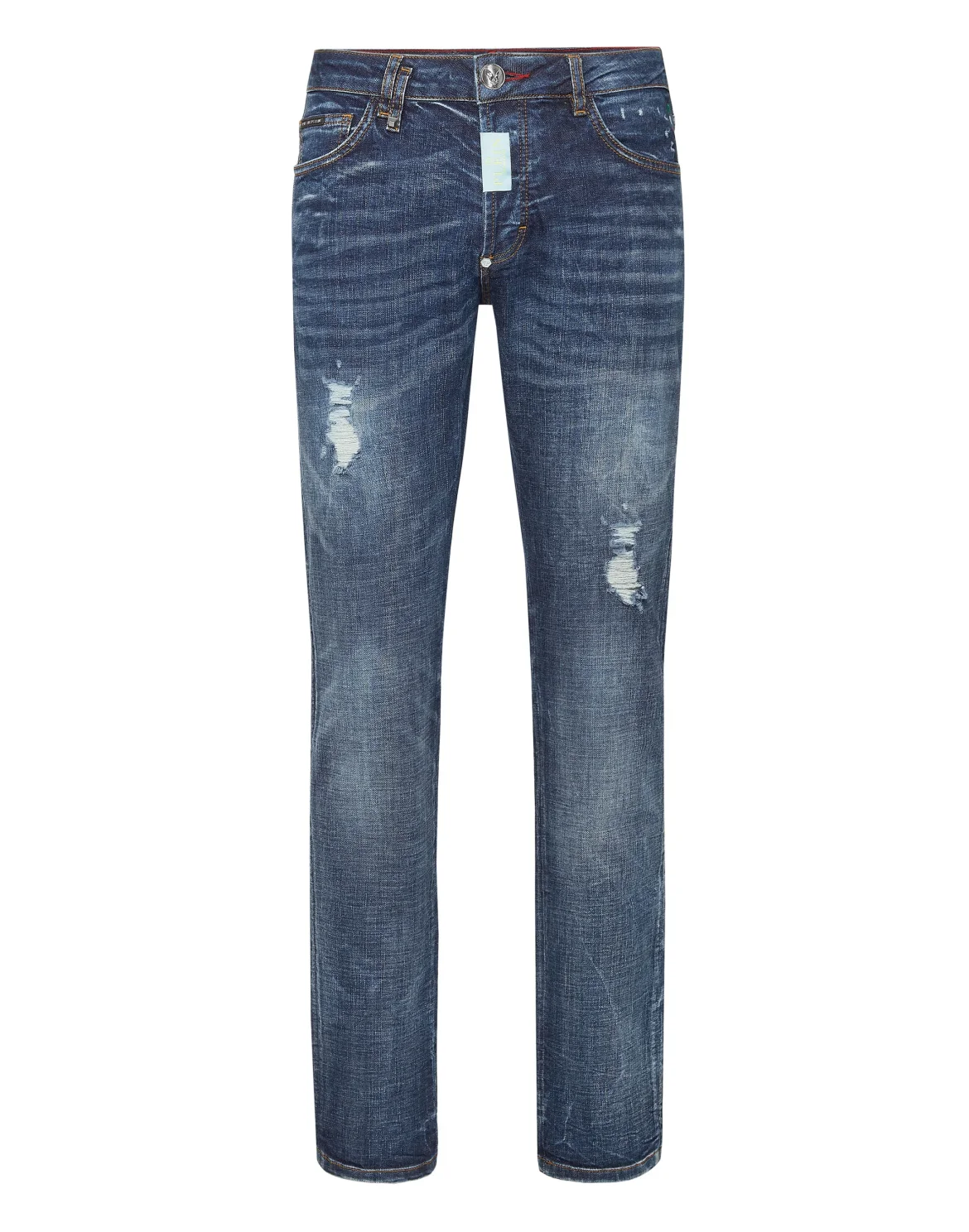 Denim Trousers Super Straight Cut Gothic Plein, цвет: Синий