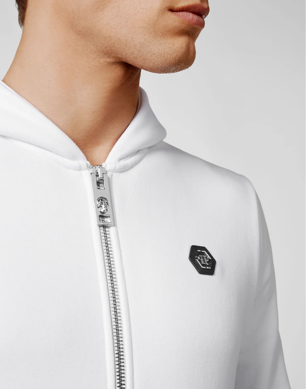 Hoodie Sweatjacket Skull and Plein, цвет: Белый