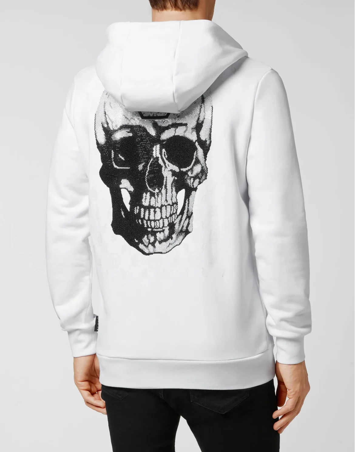 Hoodie Sweatjacket Skull and Plein, цвет: Белый