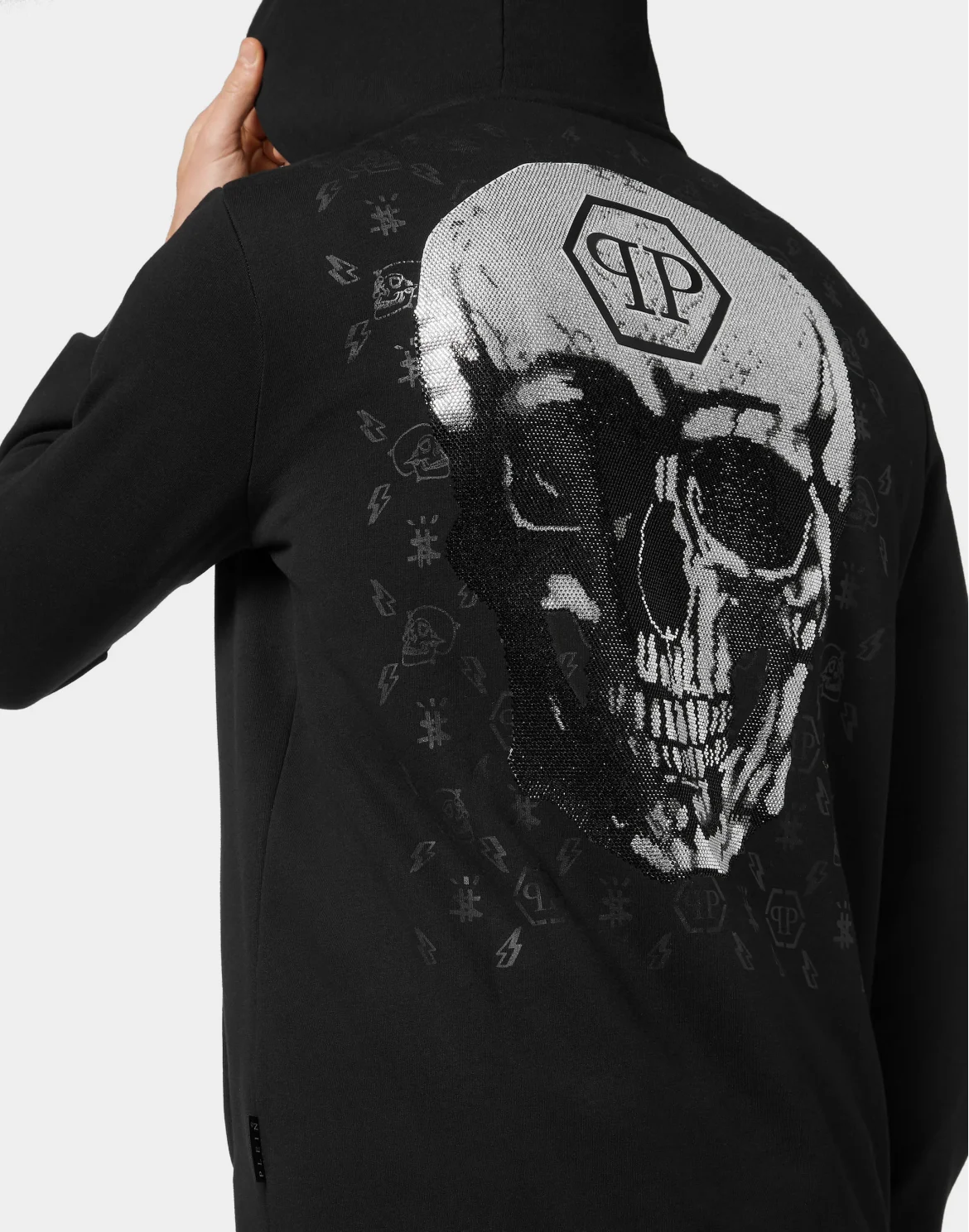 Hoodie Sweatjacket Skull and Plein, цвет: Черный