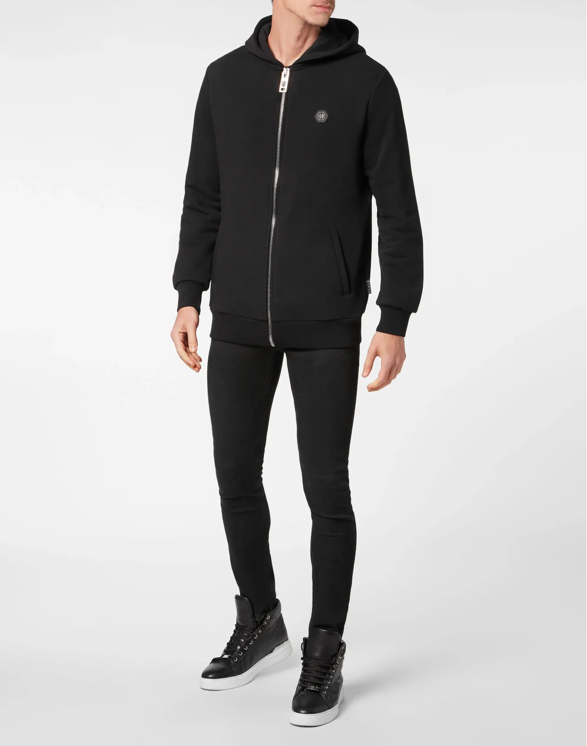 Hoodie Sweatjacket Skull and Plein, цвет: Черный