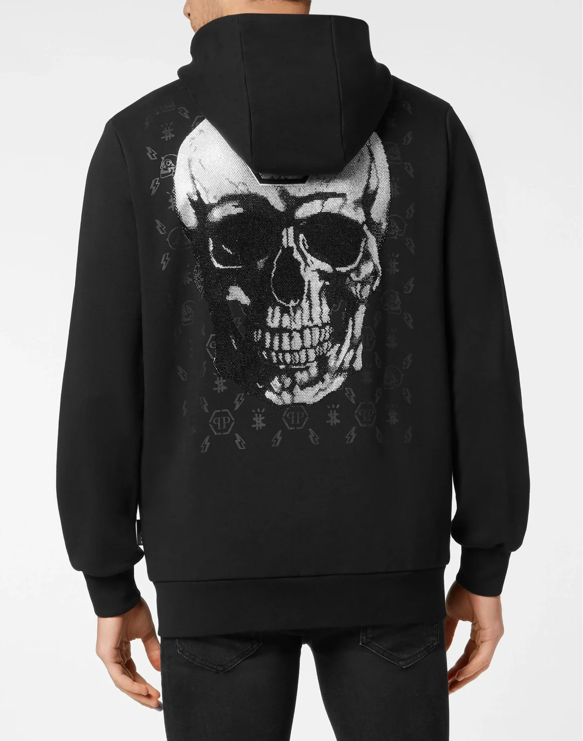 Hoodie Sweatjacket Skull and Plein, цвет: Черный