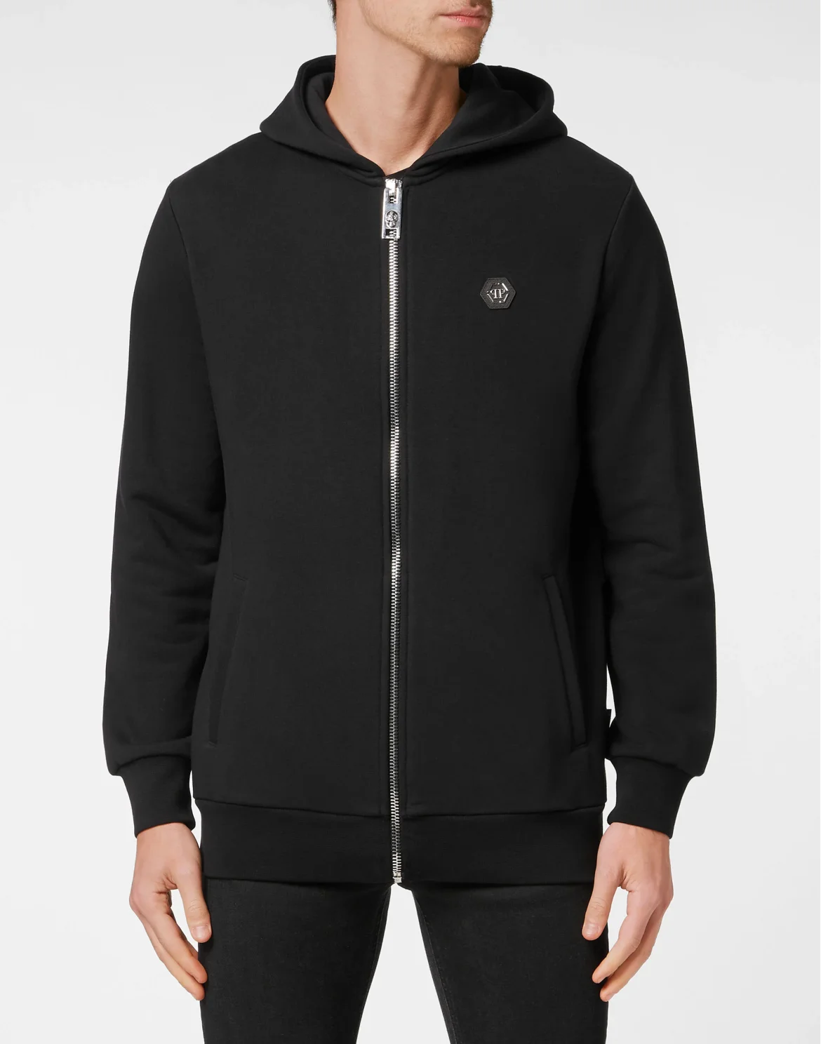 Hoodie Sweatjacket Skull and Plein, цвет: Черный