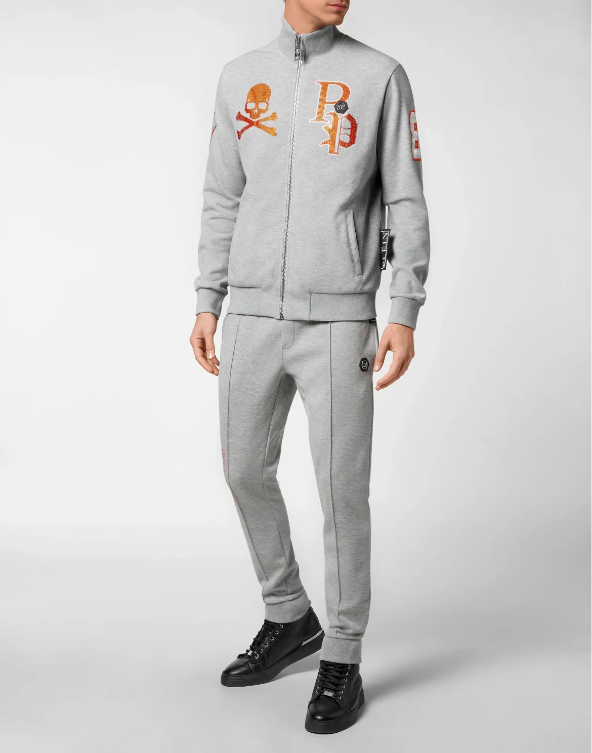 Tracksuit Top/Trousers Skull and Plein, цвет: Серый