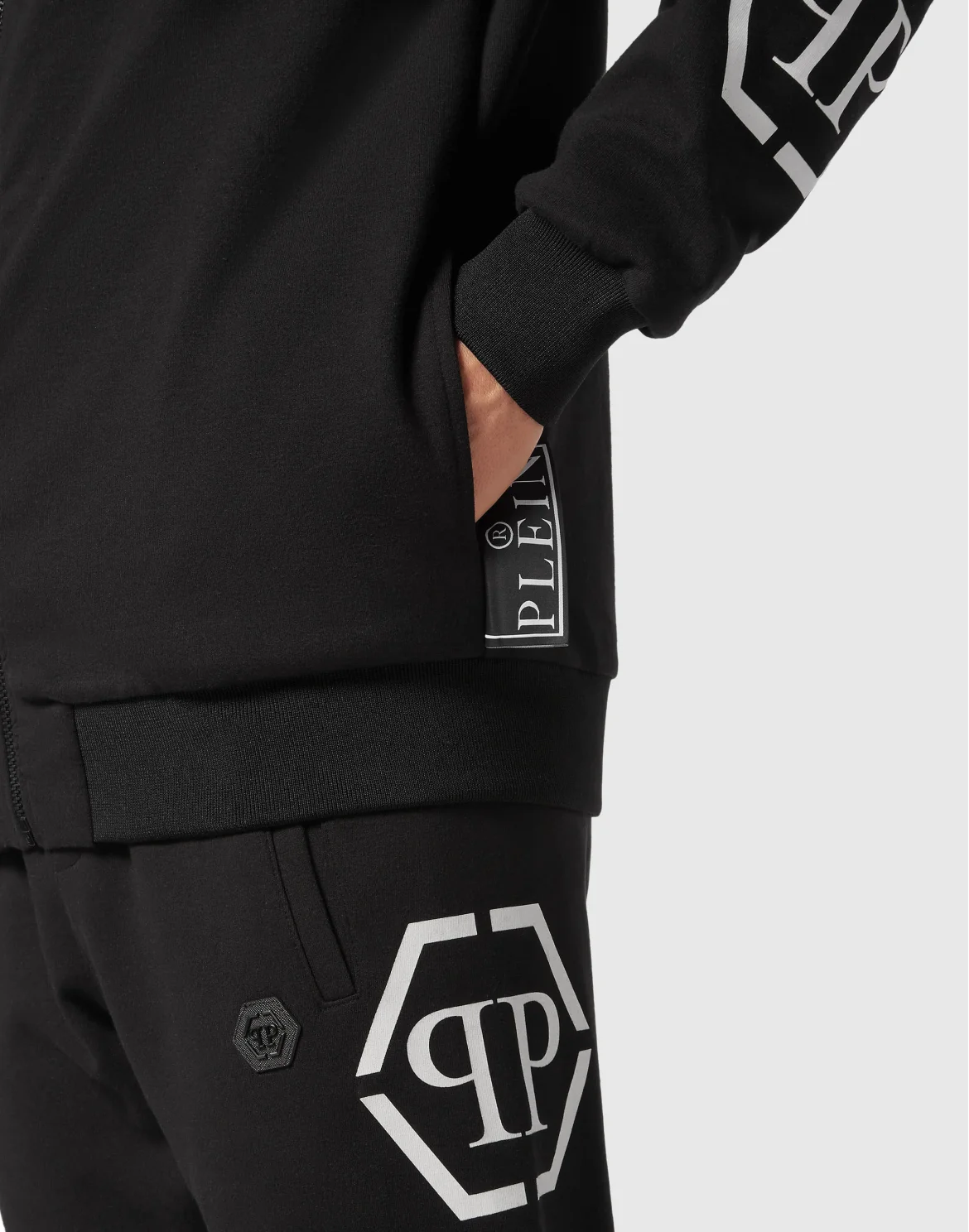 TRACKSUIT: ZIP-UP JACKET + JOGGING PANTS HEXAGON, цвет: Черный