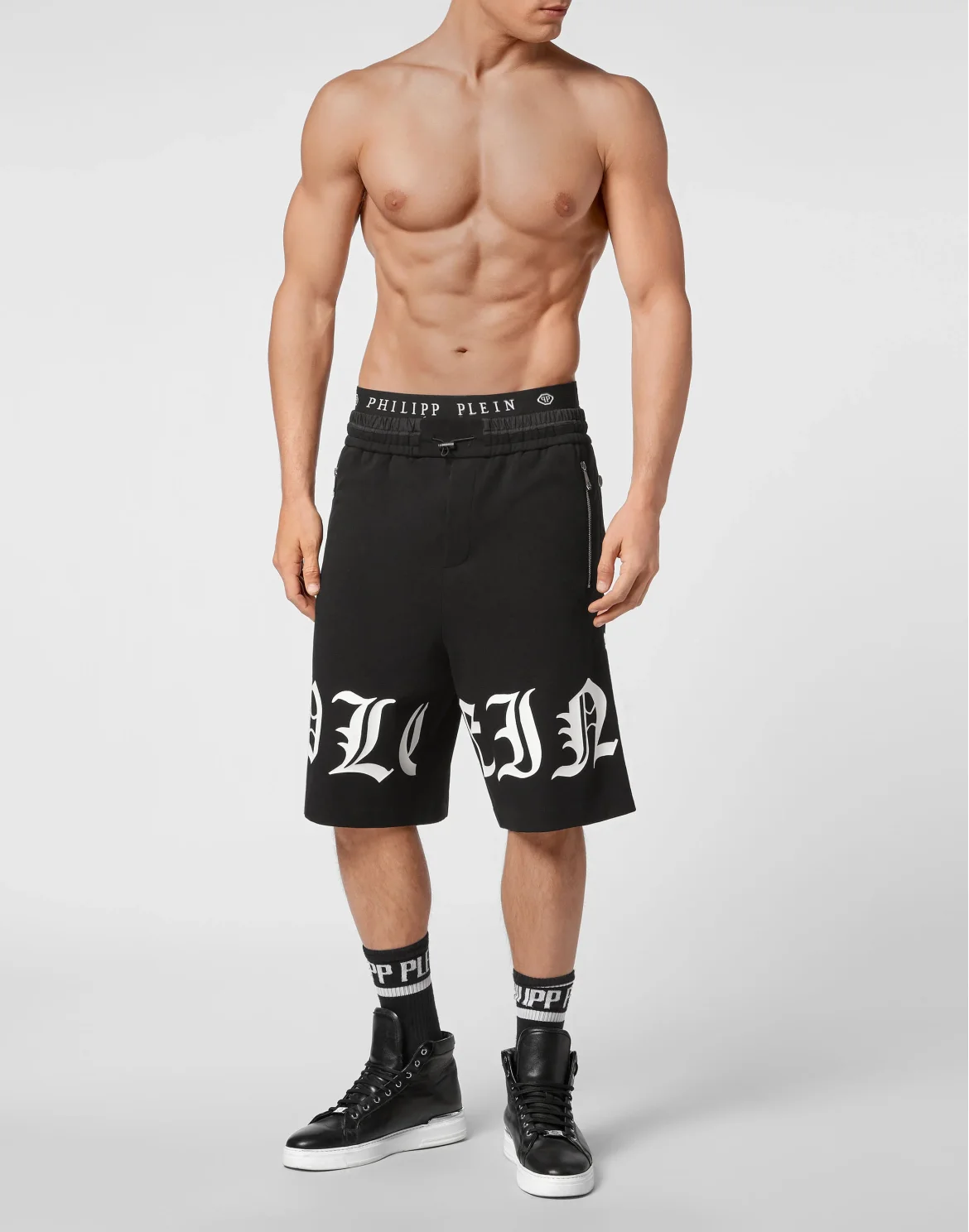 Jersey Jogging Shorts Gothic Plein, цвет: Черный