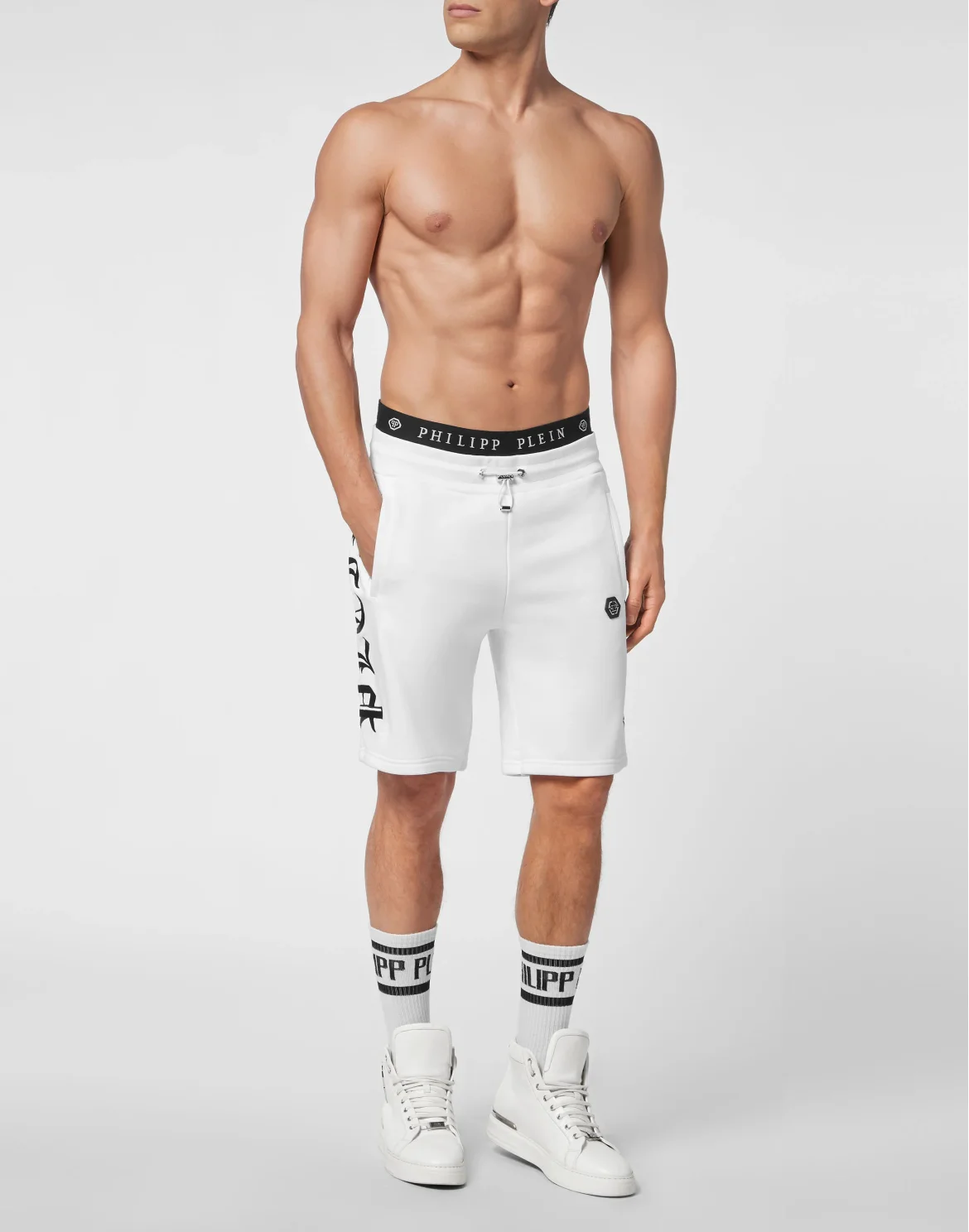 Basket Jogging Shorts Gothic Plein, цвет: Белый