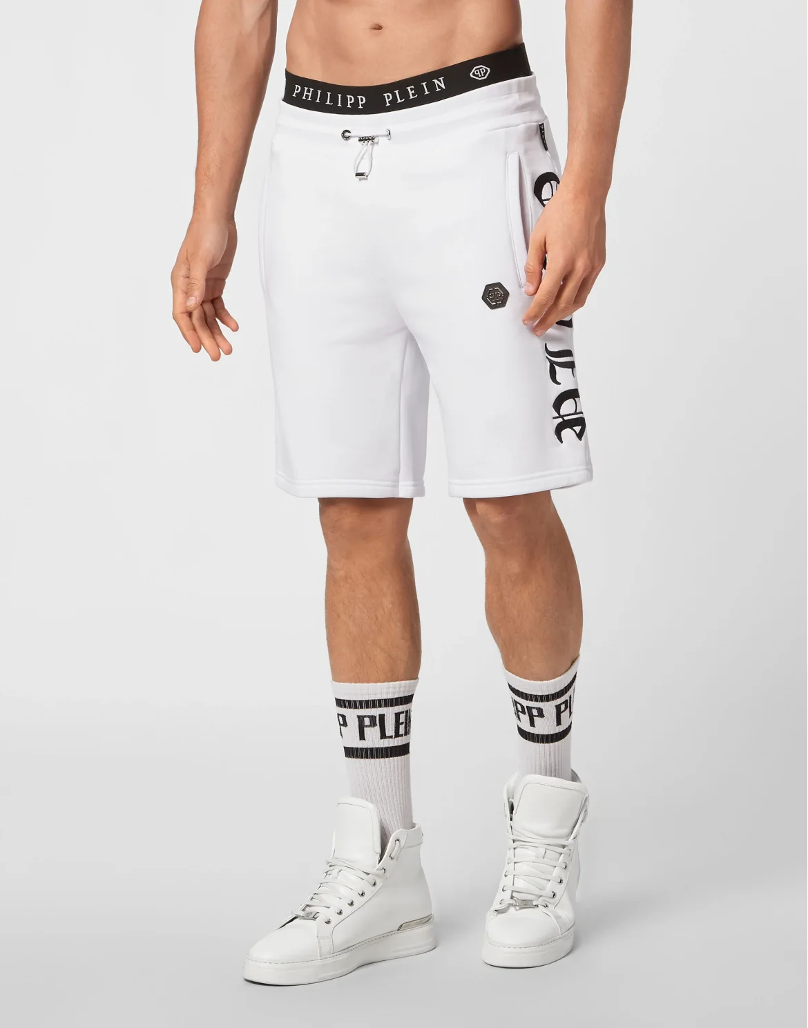 Basket Jogging Shorts Gothic Plein, цвет: Белый