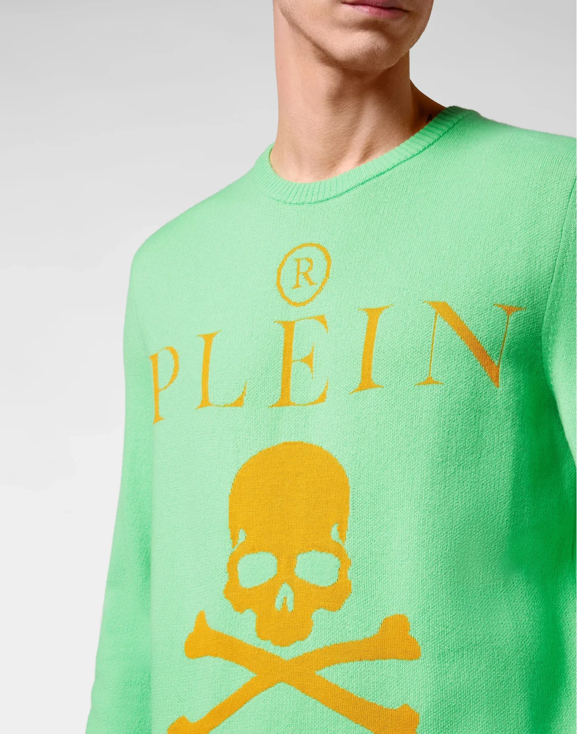 Cashmere Pullover Round Neck LS Skull and Plein, цвет: Зеленый