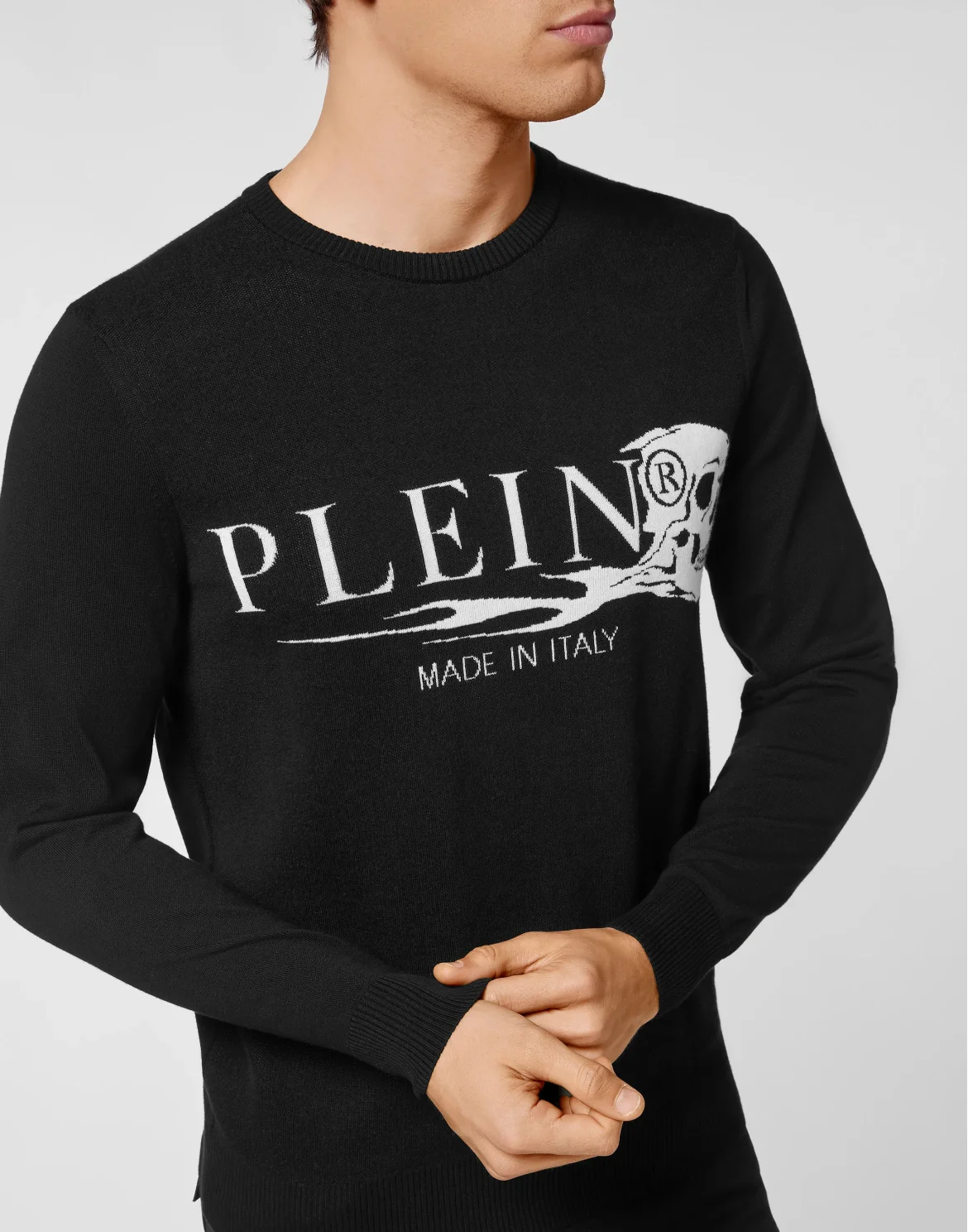 Pullover Round Neck LS Skull and Plein, цвет: Черный