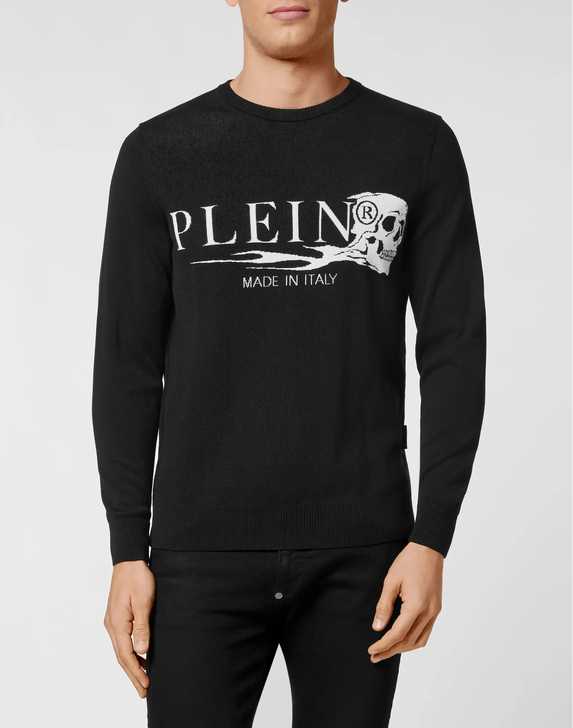 Pullover Round Neck LS Skull and Plein, цвет: Черный