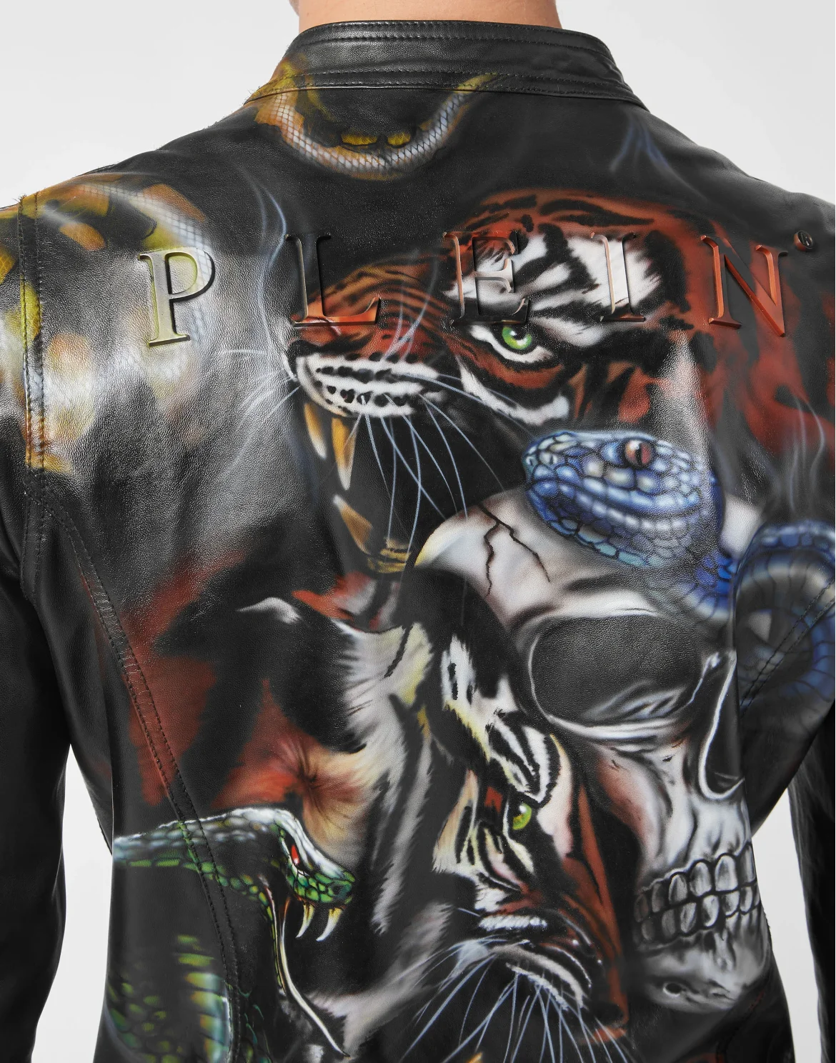 Leather Biker Golden Eagle, цвет: Черный
