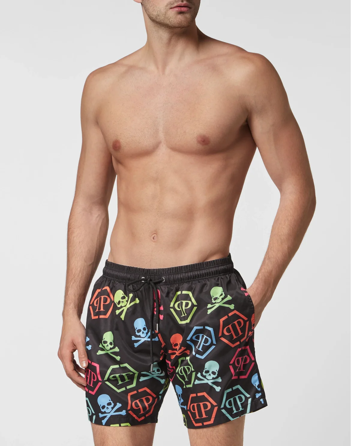 Beachwear Trousers Skull and Plein, цвет: Черный