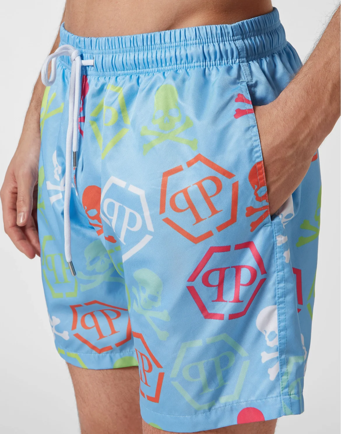 Beachwear Trousers Skull and Plein, цвет: Голубой