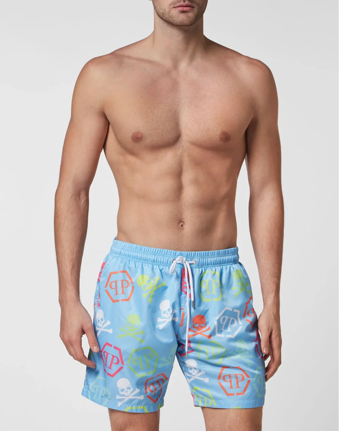Beachwear Trousers Skull and Plein, цвет: Голубой