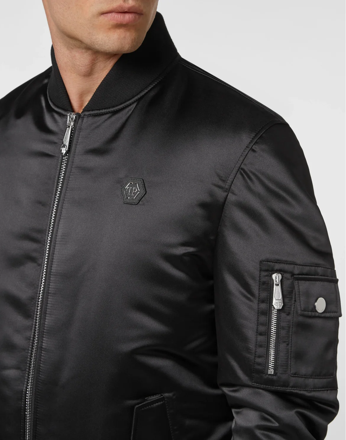 Satin Top Gun Bomber Hexagon, цвет: Черный